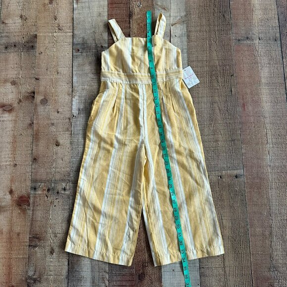 Tommy Bahama Girls Size 4T Yellow and White Striped Jumpsuit Overall Romper - Picture 3 of 10